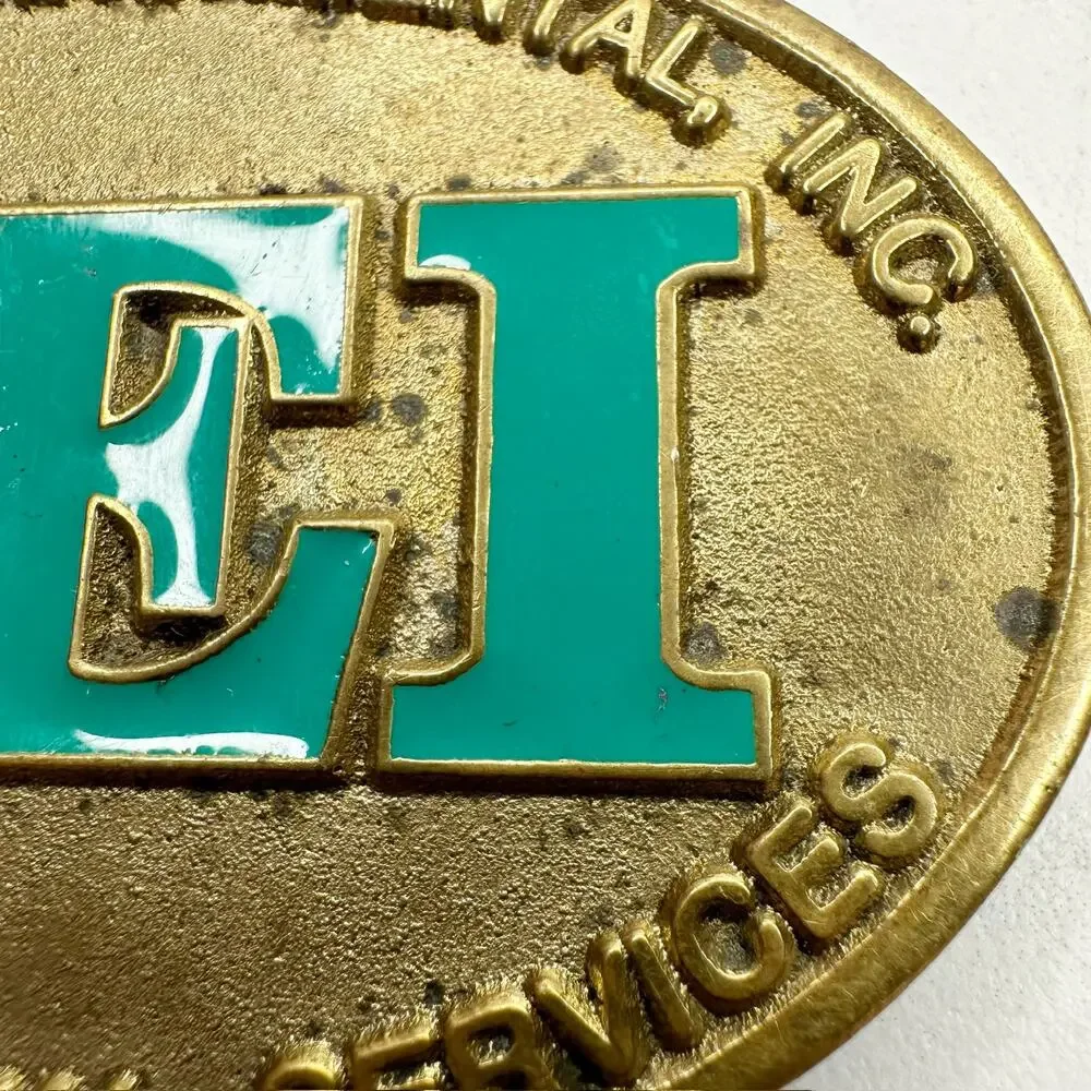 Vintage Dyna Buckle CEI Environmental Services Solid Brass Belt Buckle ✨